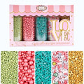 Confect Cool Mom Sprinkles Mix – 5 Pack Assorted Cake & Cupcake Decorations (Teal Jimmies, Green Dragees, Pink Pearls, Sparkling Gold Sugar) –Fun Dessert Toppings for Baking, Parties & Gifts – Vegan, Gluten-Free, Nut-Free, Soy-Free, Dairy-Free, Palm Oi...