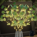 Lighted Artificial Eucalyptus Branches with Timer, Light Up Eucalyptus Branches 33in 99 Led, Battery Powered Vase Lights, Greenery Plant for Home Christmas Party Wedding Decor Indoor Outdoor