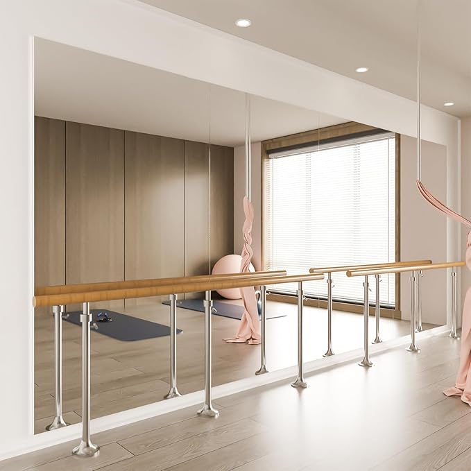 brisafe 2PCS 75" X 47" Gym Mirror - Full Length Wall Mirror for Gyms, Dance Studios, Home and Yoga - Easy Installation, Ultra Light Shatterproof Nano Miorror Reduces 60% Commercial Insurance Costs