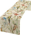 Brown Bird Floral Table Runner Spring Flower Kitchen Table Decoration Suitable for Family Dinner Decoration 13x108 Inch
