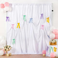 White Wedding Backdrop Curtain : 2 Panels 5.8×8ft Backdrop DIY Creative Photography Props Background - Shower Party Event Decorations