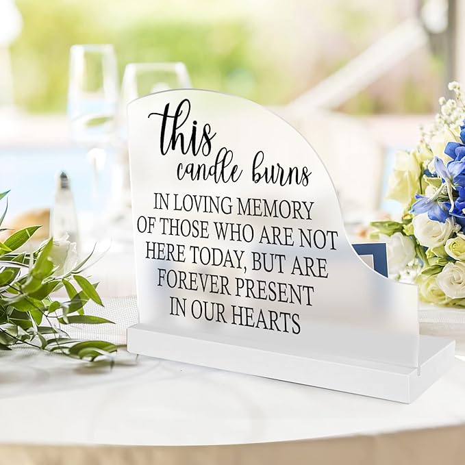 Wedding Remembrance-Sympathy Gifts Memorial Candle - Gifts for Loss of Loved One Sign - Wedding Memorial Sign - In Memory of Wedding Decor