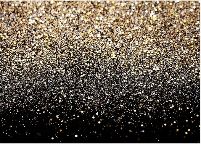 SJOLOON Black and Gold Backdrop Gold Spots Backdrop Vinyl Photography Backdrop Vintage Background for Family Birthday Party Newborn Studio Props 11547(8x6FT)