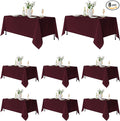 Fitable 8 Pack Table Cloth Rectangle Table: Stain and Wrinkle Resistant Tablecloth Rectangular, Washable Polyester Tablecloths for Wedding Party Dining Banquet Event Catering(Burgundy, 70x108 Inch)