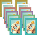 CRUGLA 12 Packs Colorful 4x6 Magnetic Picture Frames for Refrigerator Locker, Colored Peel and Stick Frame Bulk, 4 by 6 Photo Holders for Fridge Dishwasher Whiteboard, 6 Colors
