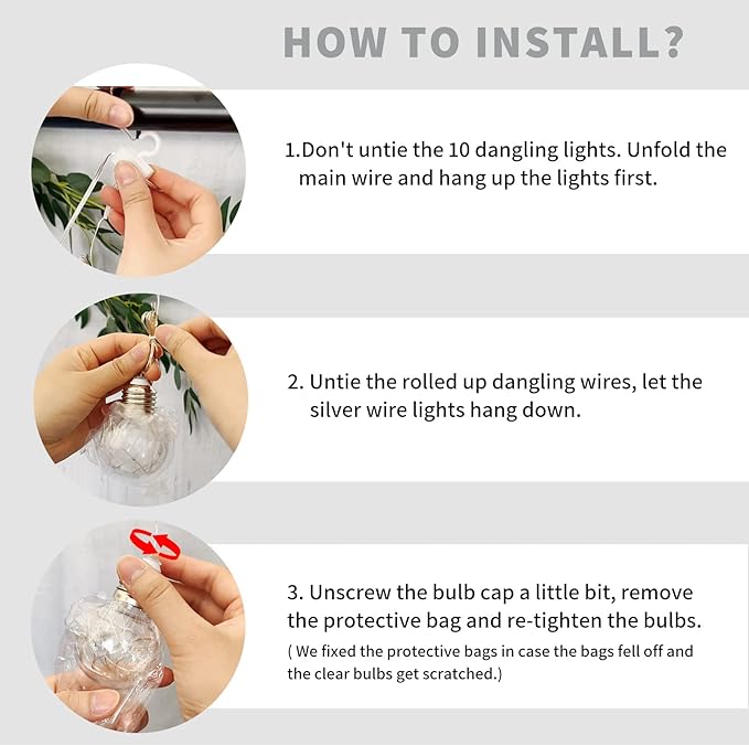 YOLIGHT Wishing Ball Curtain Lights 200 LED Window Curtain String Lights with Remote, USB Battery Powered Twinkle Globe Fairy Lights for Wedding Party Bedroom Christmas Halloween Decoration (Blue)