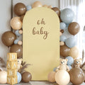 6.6FT Beige Arch Backdrop Cover - Polyester Fitted Wedding Arch Stand Covers Round Top Chiara Arch Backdrop Cover for Birthday Party Banquet Photo Background Decoration