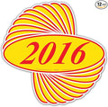 EZ-Line Oval Model Windshield Year Stickers for Car Windows Red and Yellow Large Vinyl Dealership Supplies 1 Dozen Pro Pack (2016)