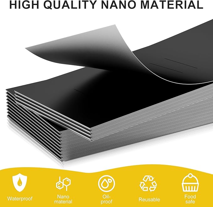 Polymer Material Reusable Napkin Band, Glue-Free Tear-Proof Water Resistant Oil-Proof Napkin Bands Set of 50(Front Black Color and Back White), 6 Adjustable Sizes Napkin Rings