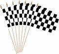20 Pack Checkered Black and White Racing Mini Stick Flags Small Miniature Handheld Race Car Flag Decorations,5x8 Inch