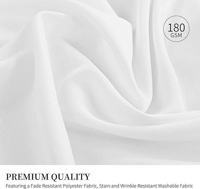 6 Pack Round Tablecloths - 120 Inch, White Polyester Table Cover, Stain and Wrinkle Resistant Washable Fabric Table Cloth, Polyester Tablecloth for Wedding Banquet Parties