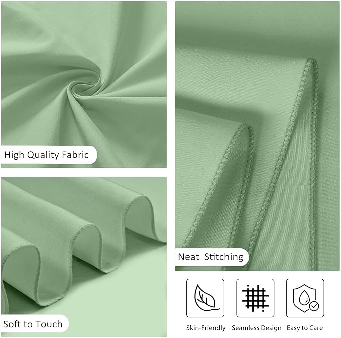 8 Pack Sage Green Tablecloth 60 x 126 Inch Rectangular Tablecloths for 8 Foot Rectangle Tables, Wrinkle Resistant Green Table Cloth Washable Polyester Fabric Table Covers for Party Wedding Banquet