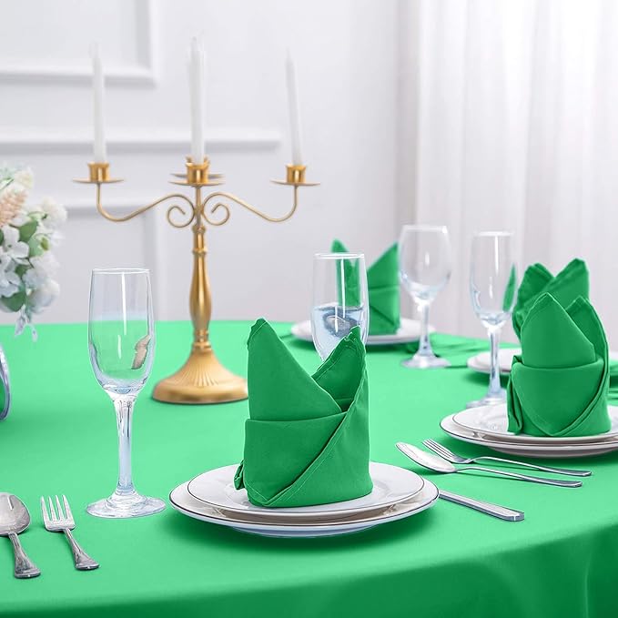 Cloth Napkins 17x17 inch Washable Polyester Dinner Napkins Soft Table Napkins for Wedding Party Dining Banquet(Emerald,50PCS)