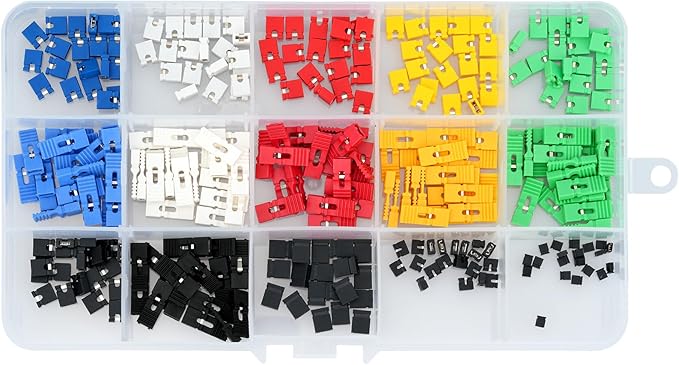 300Pcs Jumper Caps Kit 2.54mm 2.0mm 1.27mm Compatible with Arduino Raspberry Pi PCB Circuit Board Connection Pin