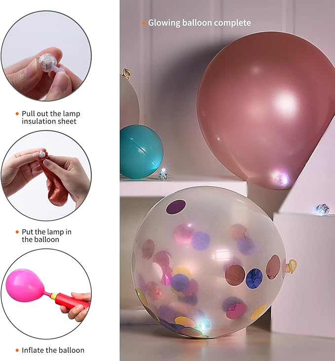 Aogist 100pcs Purple Mini Lights with Hook,Long Standby Time Waterproof LED Balloon Light,Battery Powered,Ball Lamp for Balloon Paper Lantern Birthday Party Christmas Halloween (Matching Tag Rope)