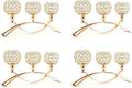 VINCIGANT 4Pcs Christmas Table Decoration Gold Bulk Decorative Tealight Candle Holder for Wedding,3-Candle Candelabras for Christmas Party Dinning Room Table Centerpiece,Gift Boxed for Thanksgiving