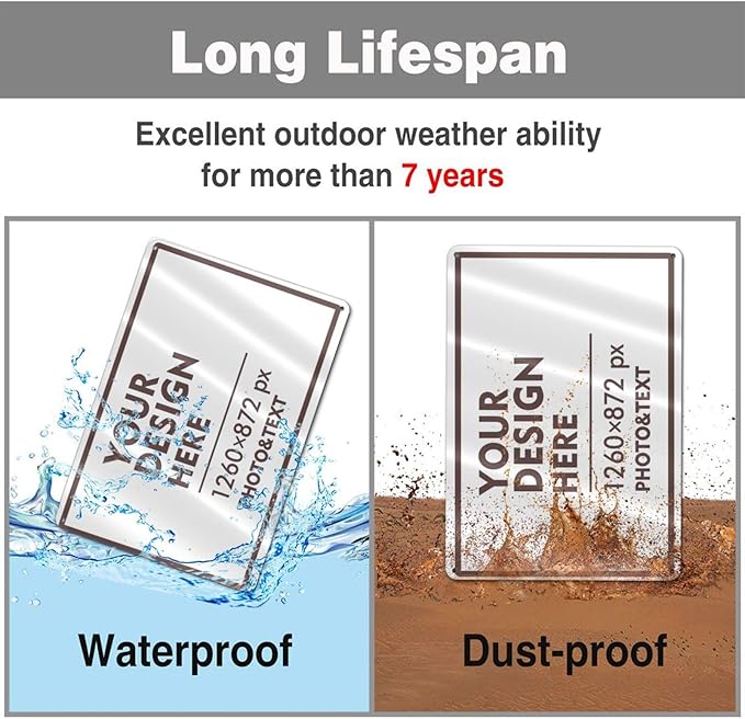 Custom Outdoor Metal Sign - Personalized Aluminum Signs for Office, Home, Business, Decor, Custom Road Signs, Rust-Proof, Brown Text Box, 12x8 Inches