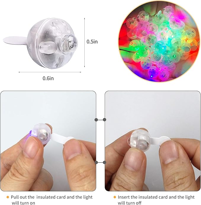 Aogist 200pcs Multicolor Balloon Light,Long Standby Time Waterproof Mini Ball Light,Round LED Flash Lamp for Paper Lantern Balloon Party,Wedding,Birthday,Festival,New Year and Christmas Decorative
