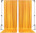 AK TRADING CO. 10 feet x 8 feet IFR Polyester Backdrop Drapes Curtains Panels with Rod Pockets - Wedding Ceremony Party Home Window Decorations - Marigold