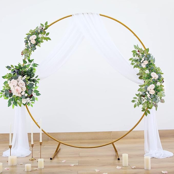 Wedding Arch Draping Fabric White Arch Drapes Sheer Backdrop Curtain for Ceremony Wedding Arches Decor 19Ft Length x 28" Width 1 Panel