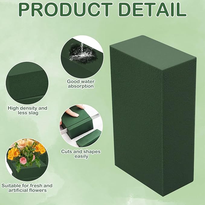 CANIPHA 30Pieces Floral Foam Blocks, Green Floral Foam for Flower Arrangements, Flower Foam Blocks Florist Foam Dry Foam Plant Foam Wet Foam for Artificial Flowers, (5.5 X 3.2 X 1.8 Inches)