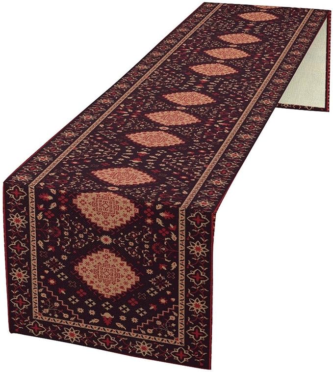 Vintage Boho Aztec Table Runner, Rustic Farmhouse Magical Kitchen Dining Home Party Table Decor 13x72in