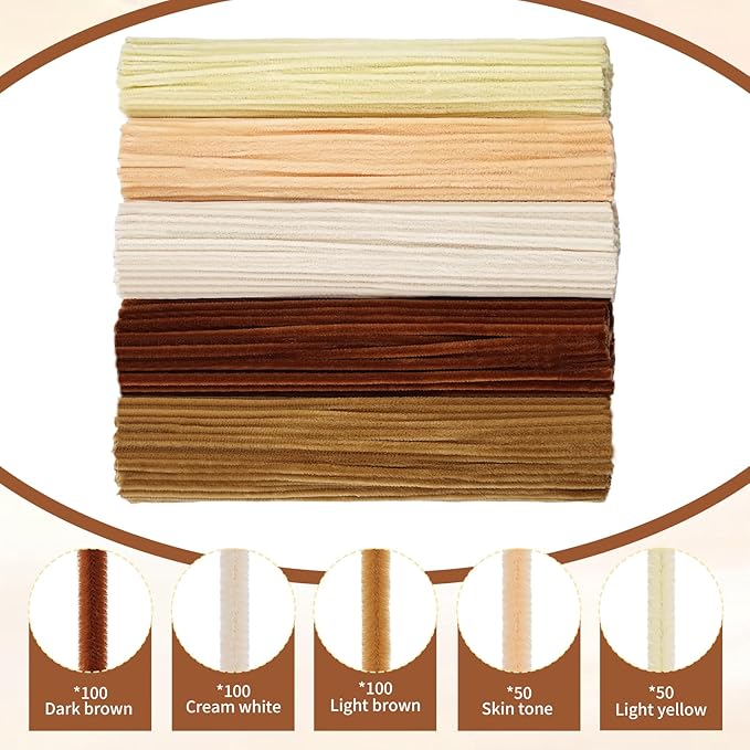 400 PCS Soft Pipe Cleaners Bulk,5 Colors Pipe Cleaners Craft for Flowers with Floral Wire,Gardening Tape,Greeting Card,Bouquet Paper,Hot Glue Stick,Stamen & Ribbon,Ideals for DIY Holiday Deco