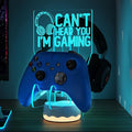 Light Up Headset and Controller Stand, 16 Colors 3D LED Lights Gamepad Headphone Holder with Remote Control, Game Controller Hanger for All Universal Gaming PC Accessories