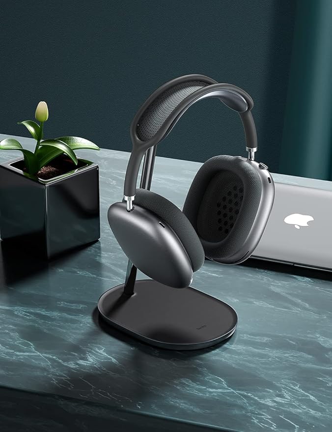 BENKS Desktop Headphone Stand Universal Headset Holder Hanger Mount with Protective Silicone Pad, Gaming Headset Accessories, Compatible with AirPods Max, Beats, Bose, Sony and so on(Black)