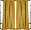Sugargirl 10x10FT Gold Backdrop Curtains Polyester Photo Backdrop Drapes Curtains 2 Panels with Rod Pockets for Party Birthday Wedding Photography Home Decoration