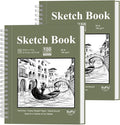 Sketch Book 8.5"x11", Spiral Sketchbook Pack of 2, SuFly 200 Sheets (68 lb/100gsm) Acid Free Sketch Pads for Drawing for Adults Spiral Bound with Hard Cover for Kids & Adults, 100 Sheets Each