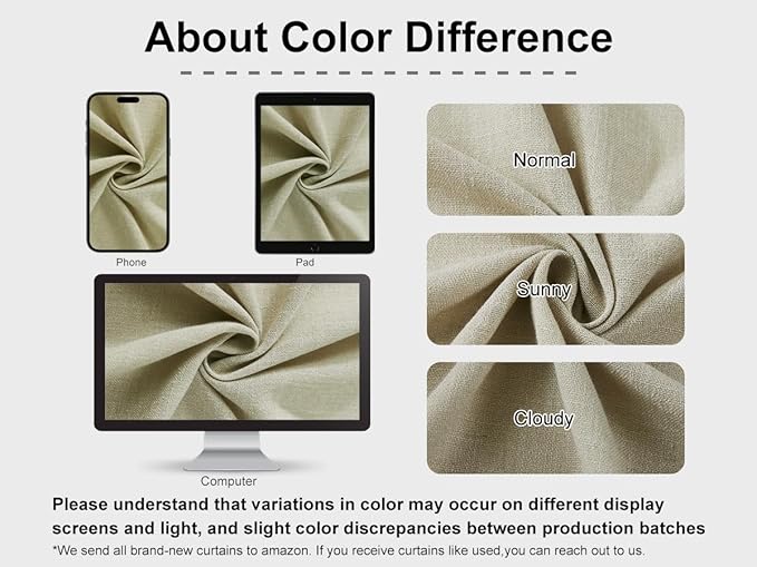 Vision Home Sand Pinch Pleated Semi Sheer Curtains Textured Linen Blended Light Filtering Window Curtains 112 inch for Living Room Bedroom Patio Pinch Pleat Drapes with Hooks 1 Panel 84" Wx112 L