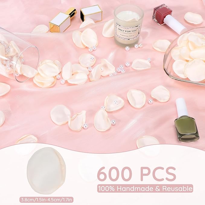 SUREAM Ivory Rose Petals, 600 Pcs Silk Flower Petals for Wedding Decorations, Artificial Petals for Table Centerpieces Party Bridal Showers Birthday Wedding Ceremony Decor