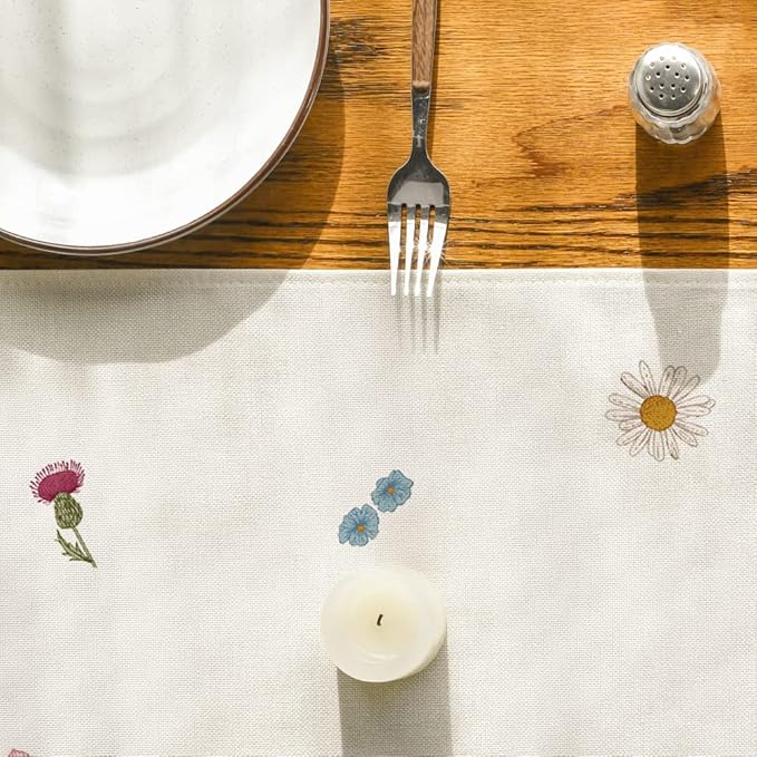 Artoid Mode Antique Herbs and Wild Flowers Summer Table Runner, Spring Fall Kitchen Dining Table Decoration for Home Party 13x108 Inch