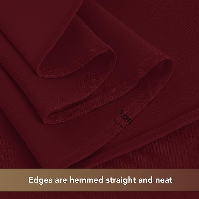 sancua Square Tablecloths 70x70 Inch Burgundy, 2 Pack - Fabric Table Cloth for Square or Round Tables, Washable Polyester Table Cover for Christmas Dinner, Holiday Party, Decorative Display Tables