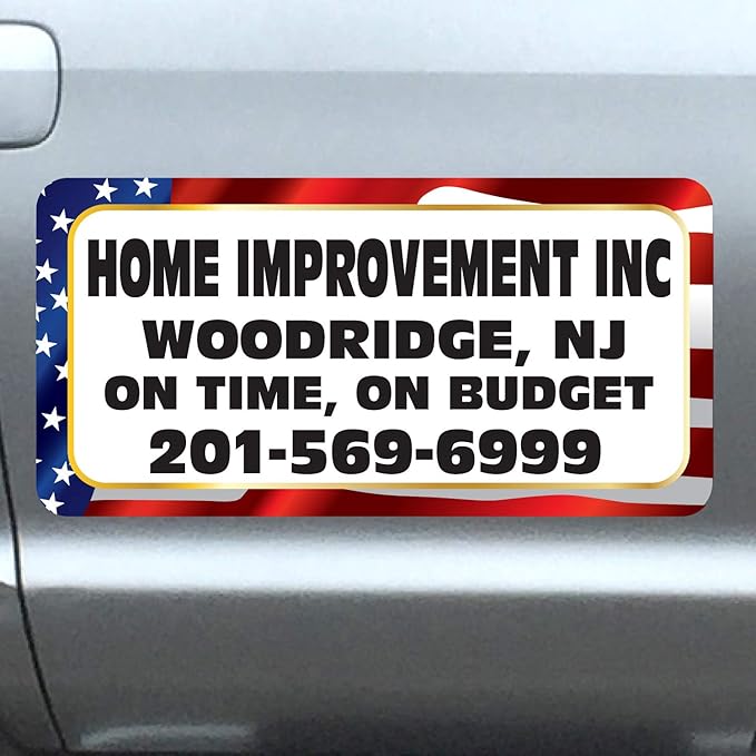 Car Magnet Signs Custom - 24"x12" (Set of 2), 30-mil Thickness with Rounded Corners (US Flag)
