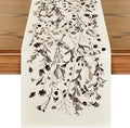 Artoid Mode Leaves and Flowers Cotton 210 GSM Winter Table Runner, Seasonal Christmas Kitchen Dining Table Decoration for Home Party Decor 13x108 Inch