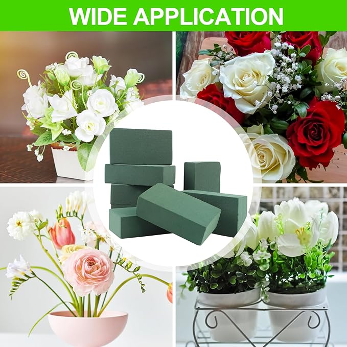 CCINEE 8 Pcs Floral Foam Bricks,Mini Florist Flower Foam Green Blocks Supplies for Fresh and Artificial Flower Arrangements Crafts DIY (Pack of 2)