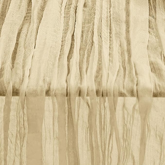 1 Pack Beige Cheesecloth Table Runner 35x120 Inch 10Ft Rustic Gauze Cheese Cloth Table Runner Sheer Cheesecloth Table Runners for Wedding Party Bridal Shower Decoration