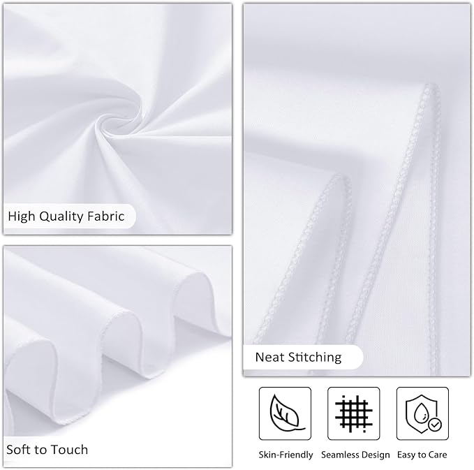 12 Pack White Table Cloth 60 x 126 Inch Rectangular Tablecloths for 8 Foot Rectangle Tables, Wrinkle Resistant White Tablecloth Washable Polyester Fabric Table Covers for Buffet Wedding Party Banquet