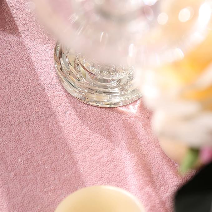 Eternal Beauty Pink Table Runner for Wedding, 2PCS-12x108 Sequin Table Runner Decorations for Birthday Parties, Banquets, Graduations,Christmas