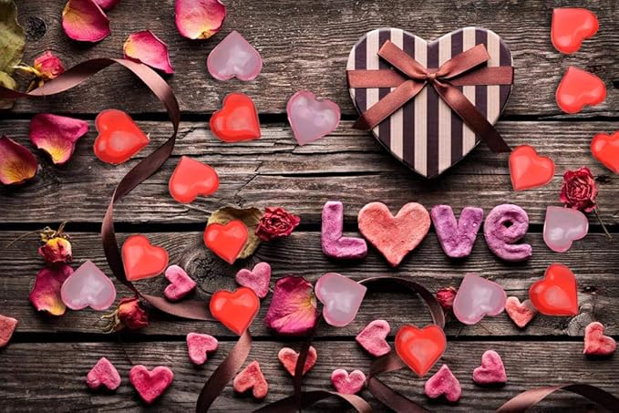 Fangoo 110 Pieces Pink Acrylic Heart Flat Back Heart Gems for Valentine's Day Decorations, Vase Filler, Table Scatter Decoration, Wedding Decorations,Home Decorations(Pink, 8OZ)