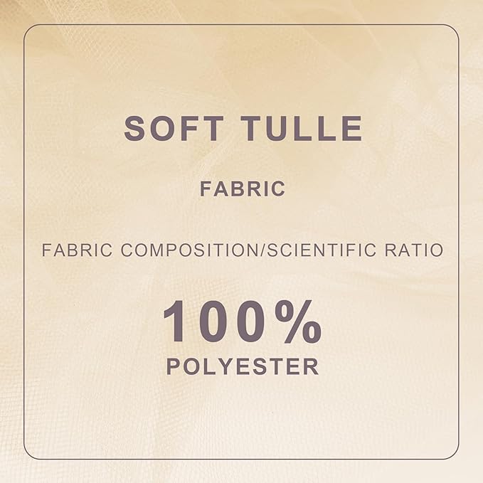 Beige Tulle Fabric Roll Spool Bolt (54 Inch by 40 Yards) Large Tulle Wedding Party Decoration, Tutu Skirt, Table Runner, Gift Wrapping, Bridal Shower, Soft & Drape (Beige)
