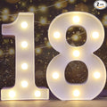 Pooqla 18th Birthday Decorations for Girls Boys, Light Up Number 18 for Party Table Decorations, 18th Birthday Gift for Her Him, Backdrop Wall Decor for 18th Wedding Anniversary Decoration