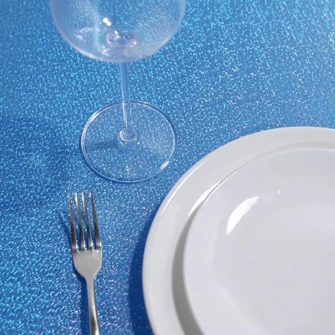 Fitable Sequin Tablecloth for Parties 60x102 Inch - Sparkle Glitter Table Cloth Laser Rectangle Overlay for Wedding Baby Shower Ceremony Birthday Holiday Banquet Decor, Blue