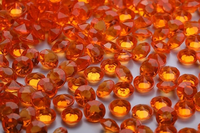 10000 pcs/Pack Wedding Table Scatter Confetti Crystals Acrylic Diamonds Vase Fillers 4.5 mm Rhinestones for Wedding, Bridal Shower, Vase Beads Decorations (Orange)