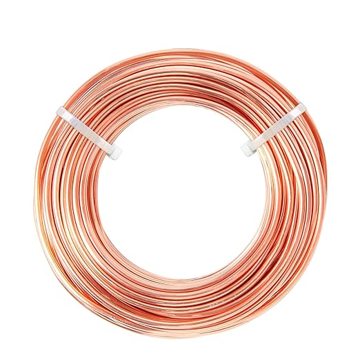 8 Gauge3.2 mm 6.5 feet 5 oz 99.9% Dead Soft Copper Wire for Electroculture Gardening, Jewelry Making, Beading, Science Projects, DIY Artwork, Pure Bare Copper Wire