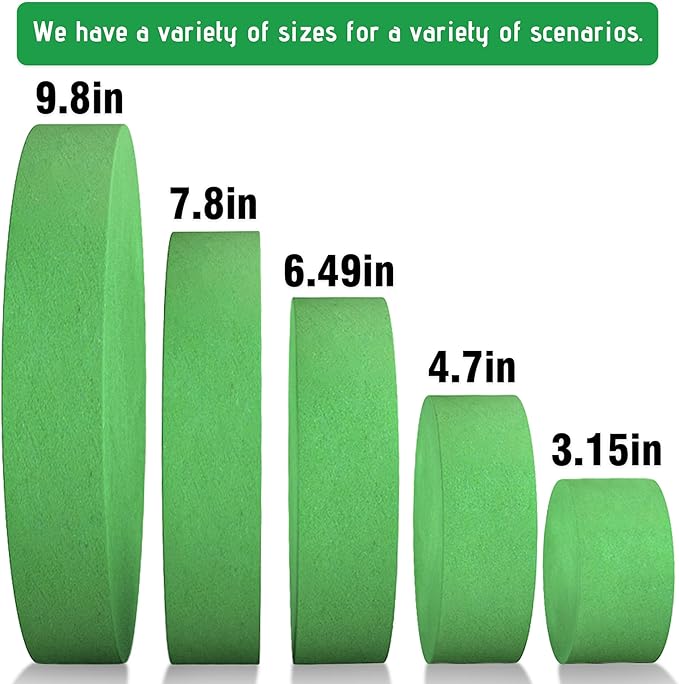 Max Shape 6Pcs Floral Foam Round Blocks, Large Wet and Dry Green Foam for Artificial and Fresh Flower Arrangement,Flower Foam Blocks for Wedding Party Decorations (3.15 Inch)