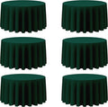 BRILLMAX 6 Pack Hunter Green Round Tablecloths 120 Inch - Circle Bulk Linen Polyester Fabric Washable Table Cloth Cover for Wedding Reception Banquet Birthday Party Buffet Restaurant