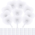 Aodaer 100 Pack Heart Shaped Folding Fans White Paper Fans Handheld Fans with Plastic Handles for Party, Wedding, Anniversary Decoration